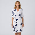Women Leaf Print Shift Dress