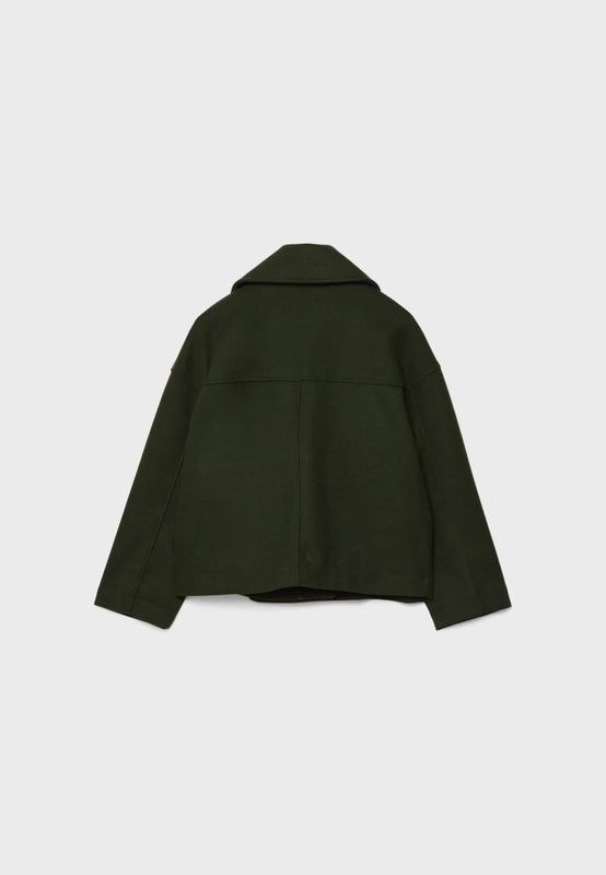 Women Double Breasted Cropped Coat