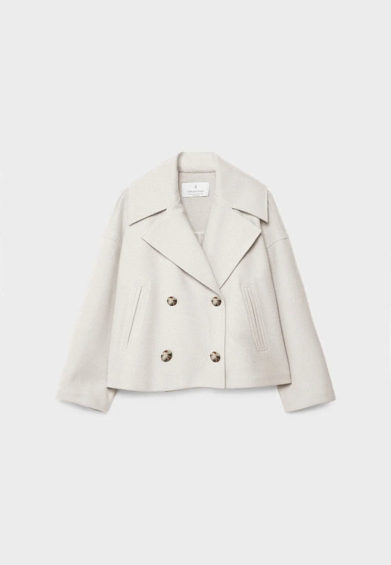 Women Double Breasted Cropped Coat