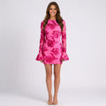 Women Floral Long Sleeve Mini Dress