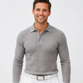 Men’s Textured Long Sleeve Polo Shirt