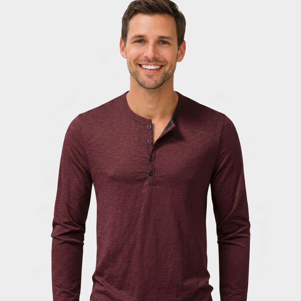 Men’s Long Sleeve Henley T-Shirt