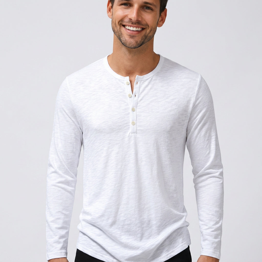 Men’s Long Sleeve Henley T-Shirt