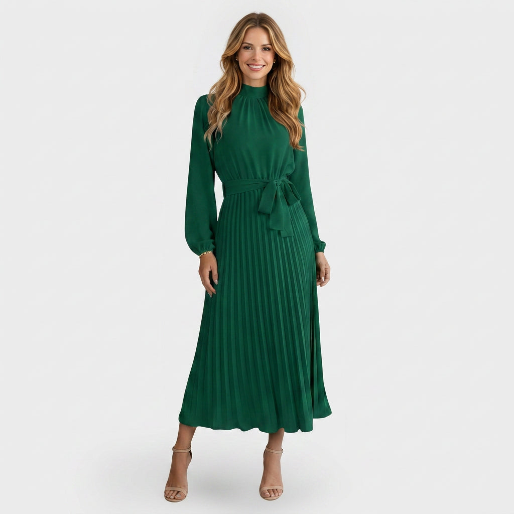 Women Pleated Midi Dress