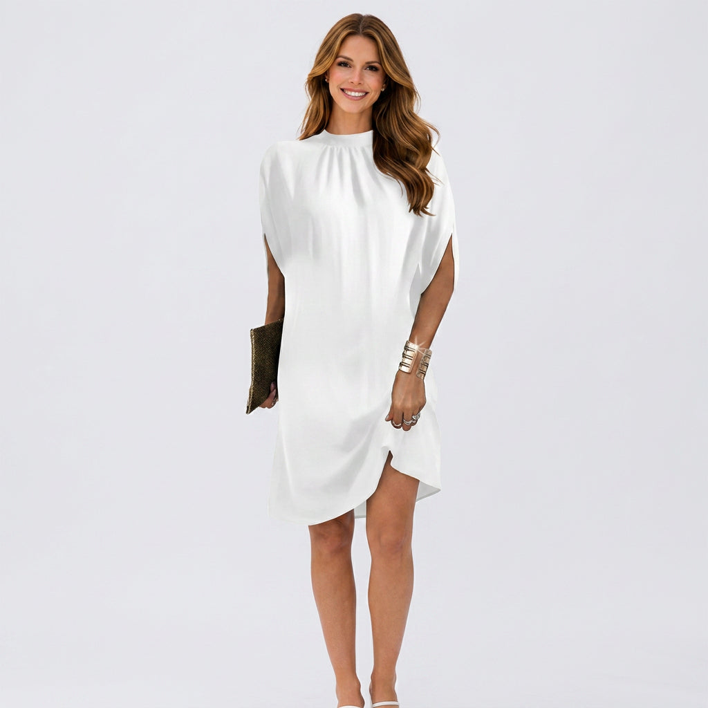 Women Mock Neck Mini Dress
