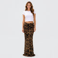 Women Leopard Print Maxi Skirt