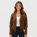 Women Brown Fringe Jacket
