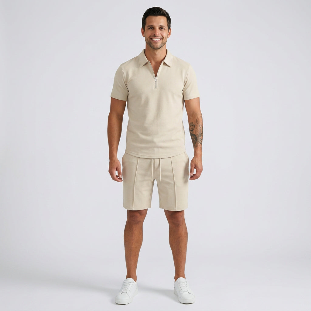 Men Polo Shirt and Shorts Set