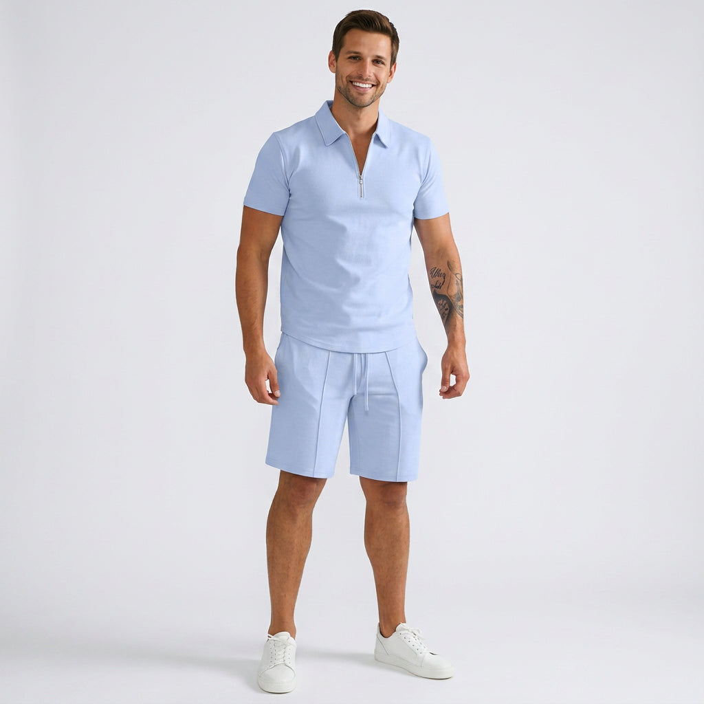 Men Polo Shirt and Shorts Set