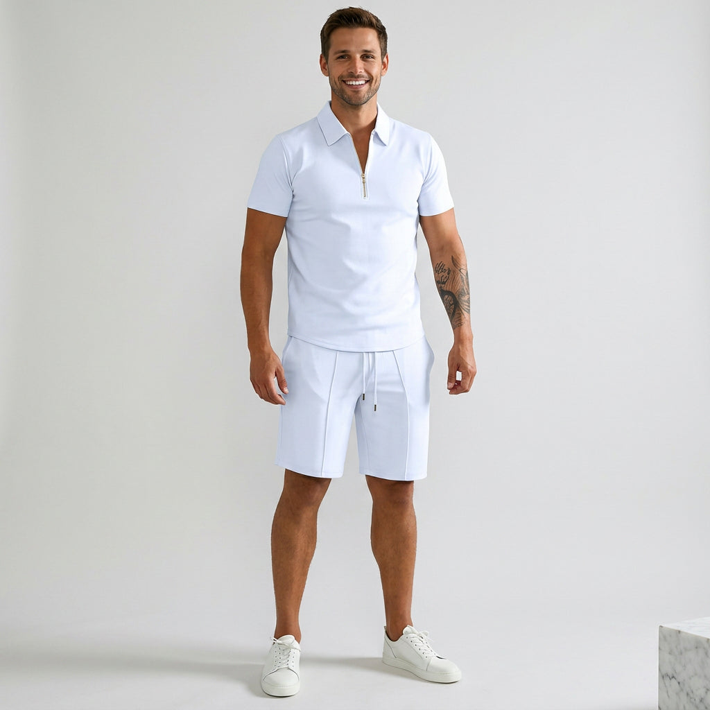 Men Polo Shirt and Shorts Set
