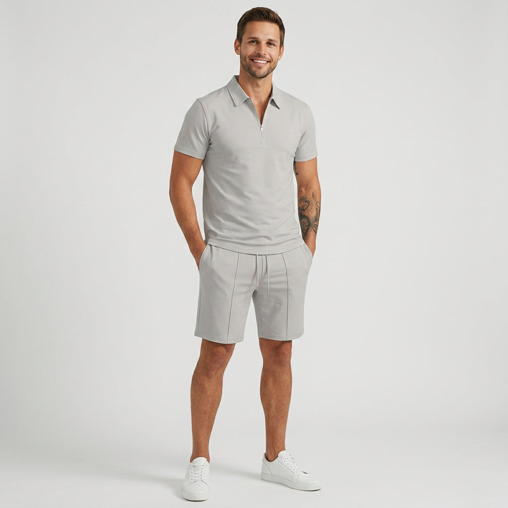Men Polo Shirt and Shorts Set