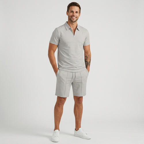 Men Polo Shirt and Shorts Set