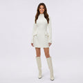 Women High Neck Mini Dress