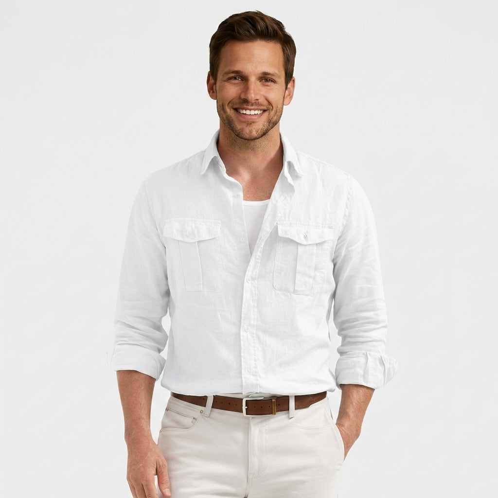Men’s Linen Button-Up Shirt
