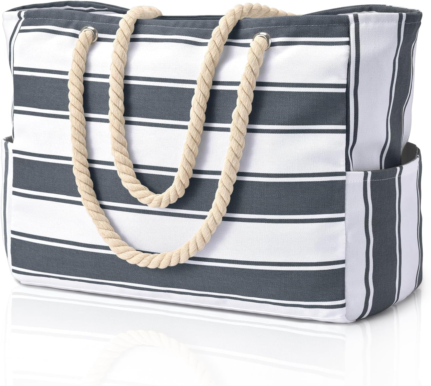 Striped Beach Tote Bag