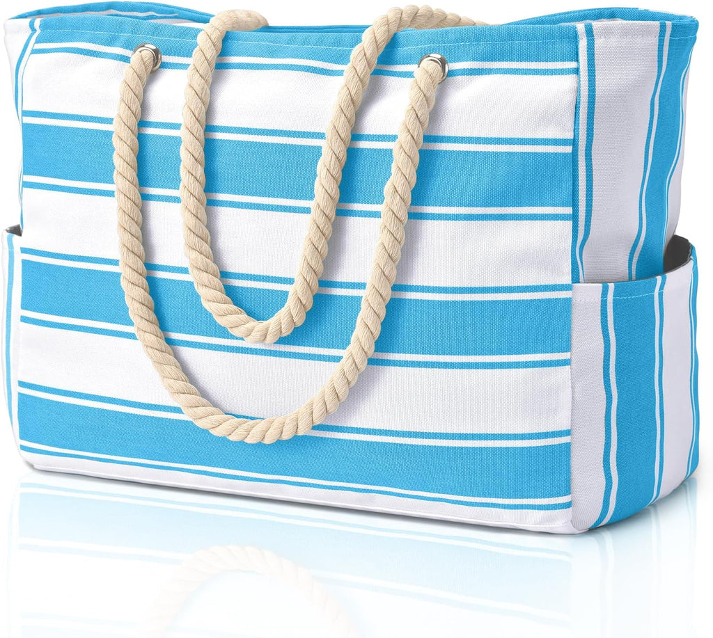 Striped Beach Tote Bag