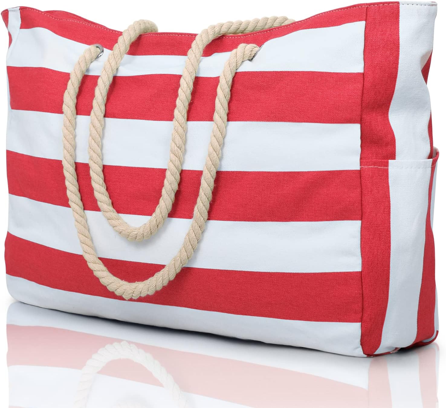 Striped Beach Tote Bag