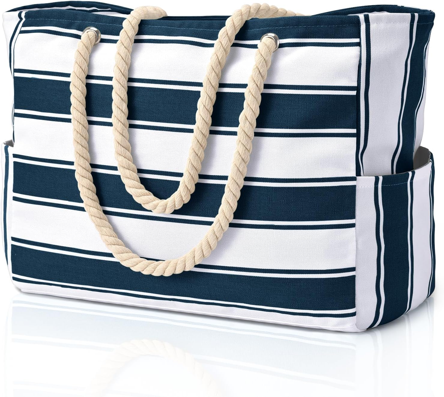 Striped Beach Tote Bag