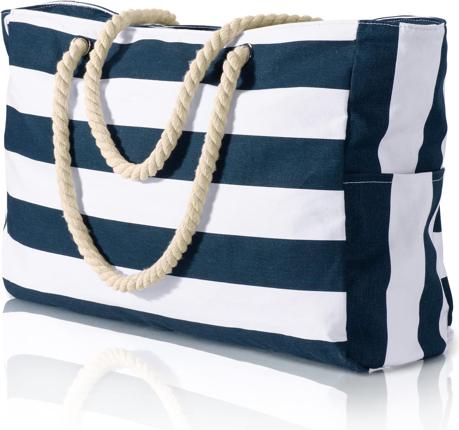 Striped Beach Tote Bag