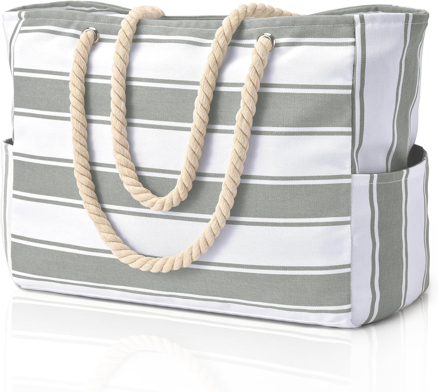 Striped Beach Tote Bag