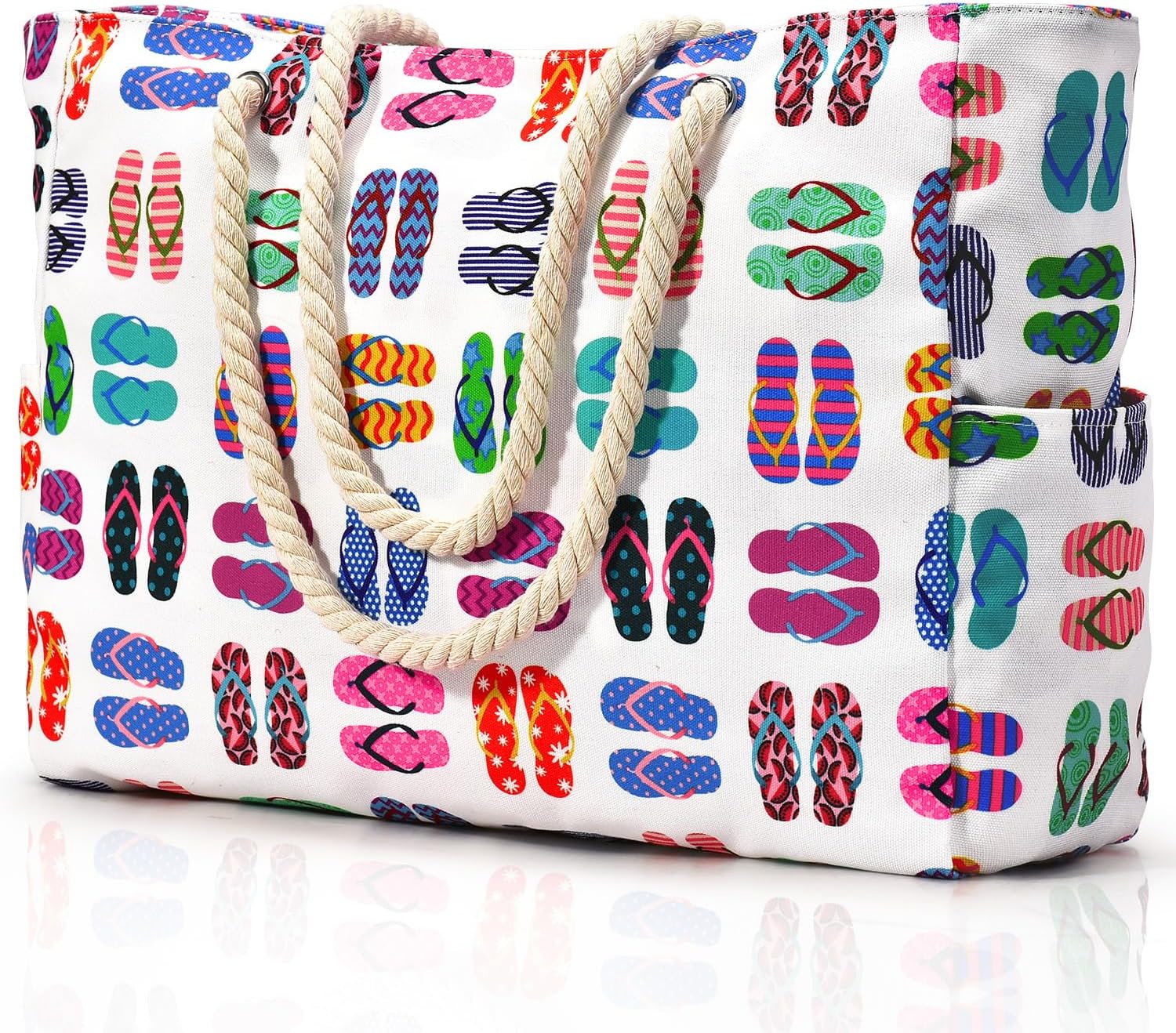 Striped Beach Tote Bag