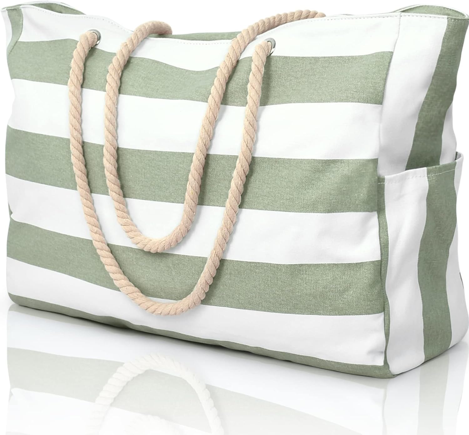 Striped Beach Tote Bag
