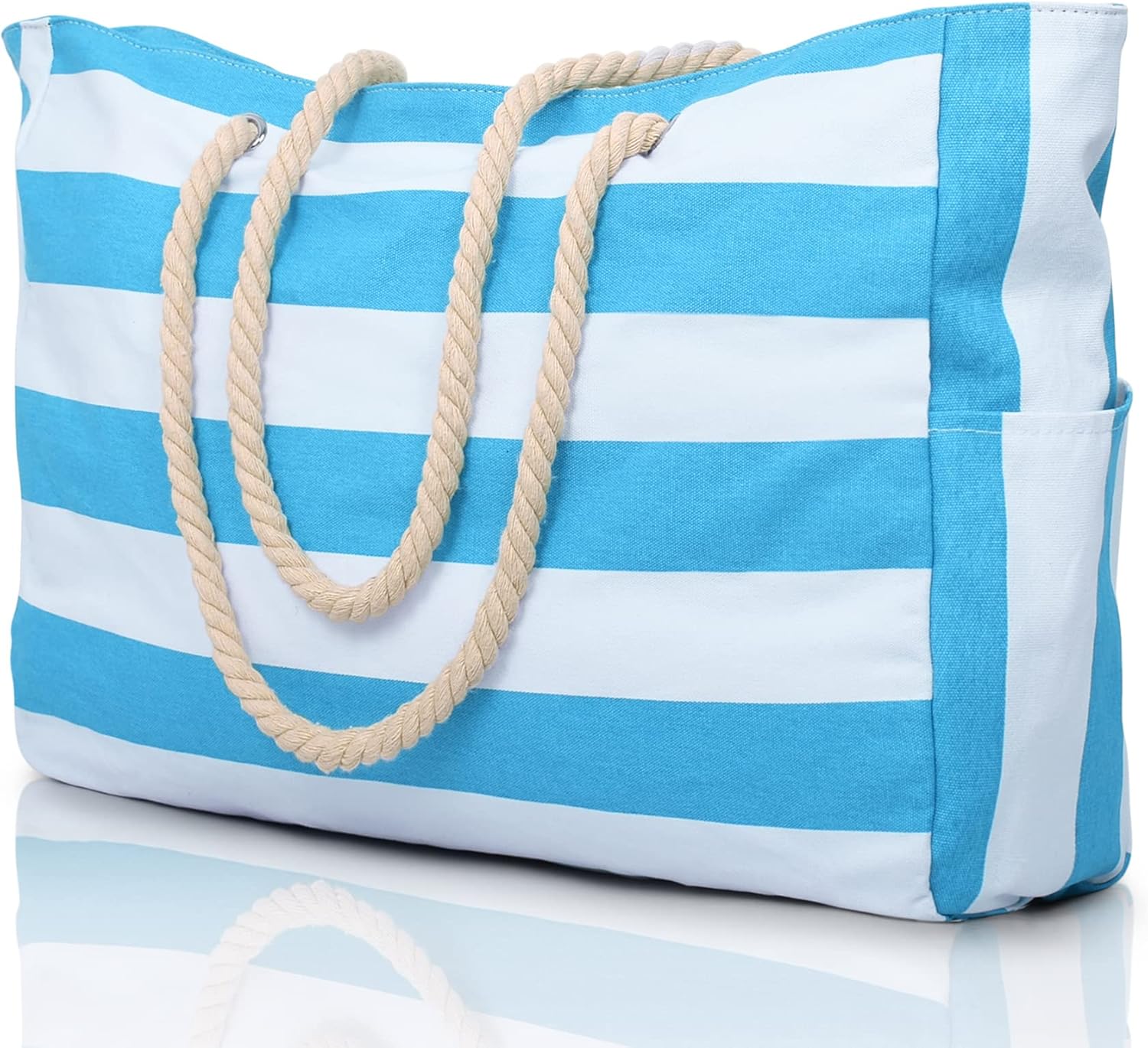 Striped Beach Tote Bag