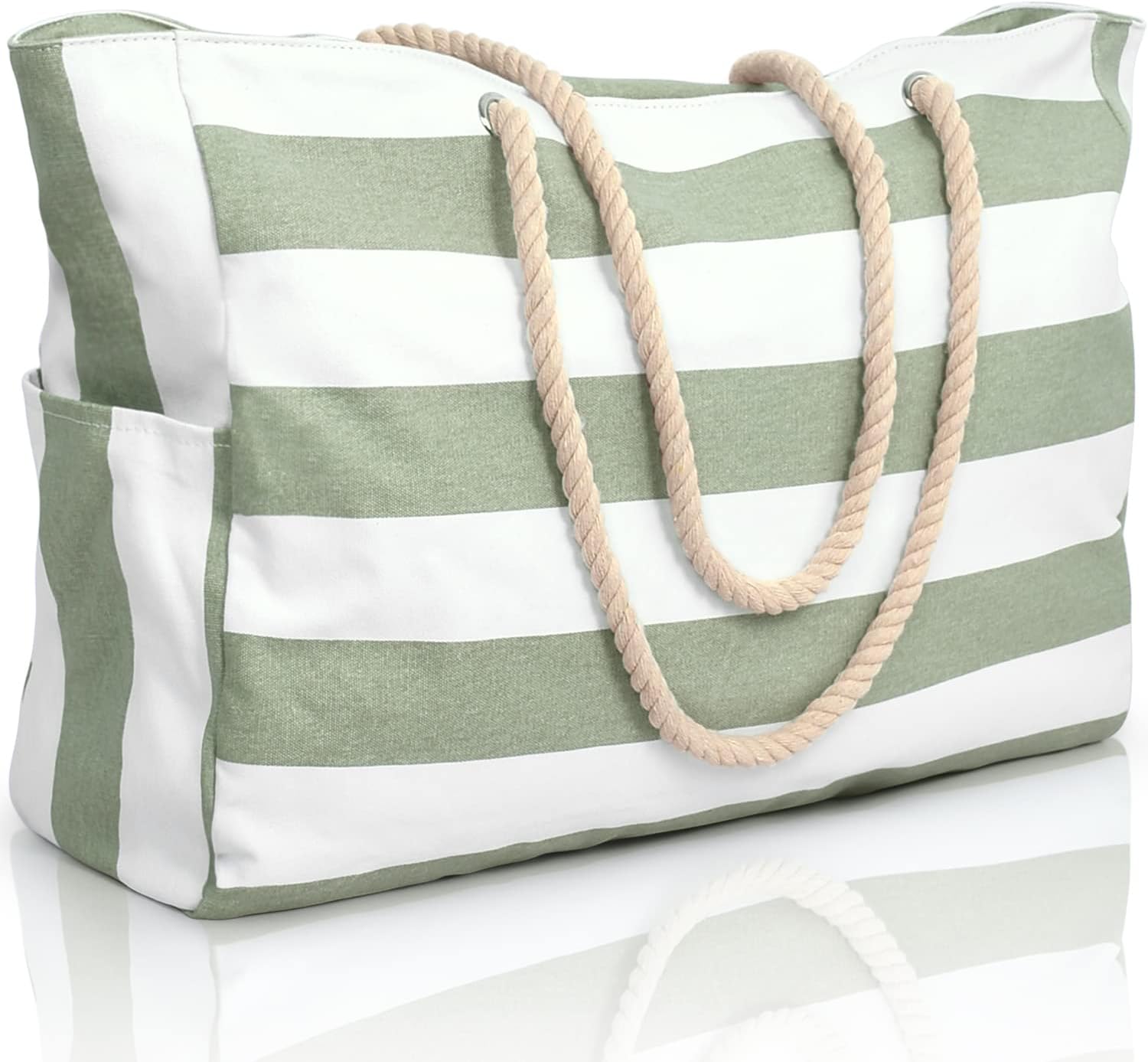 Striped Beach Tote Bag