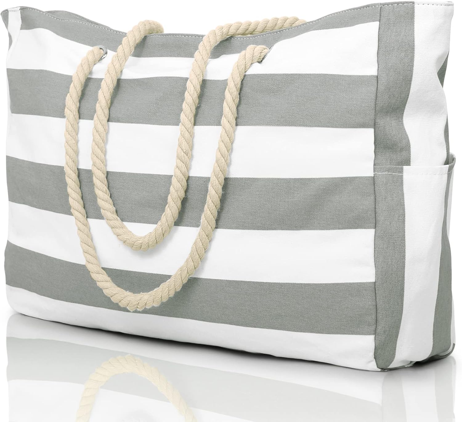 Striped Beach Tote Bag