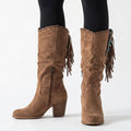 Women Fringe Mid Calf Boots