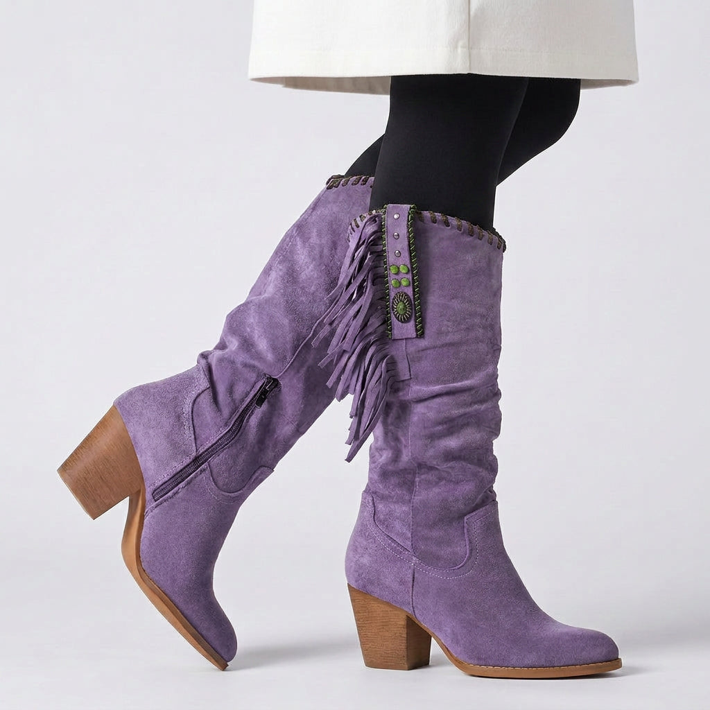 Women Fringe Mid Calf Boots