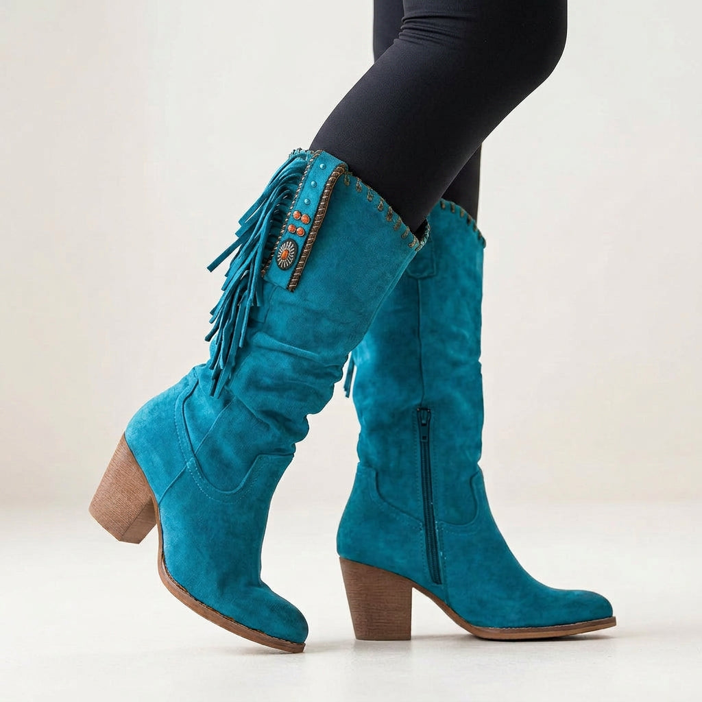 Women Fringe Mid Calf Boots