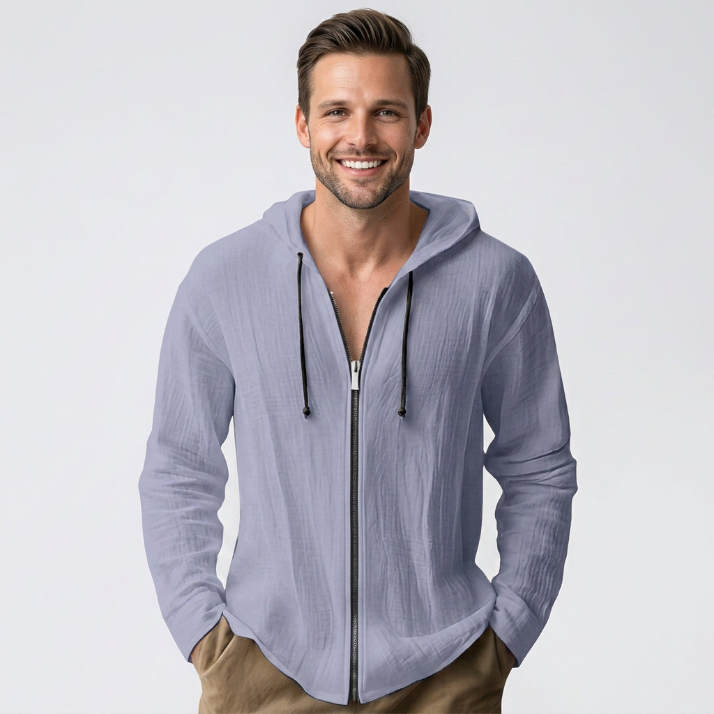 Men Zip Front Hoodie