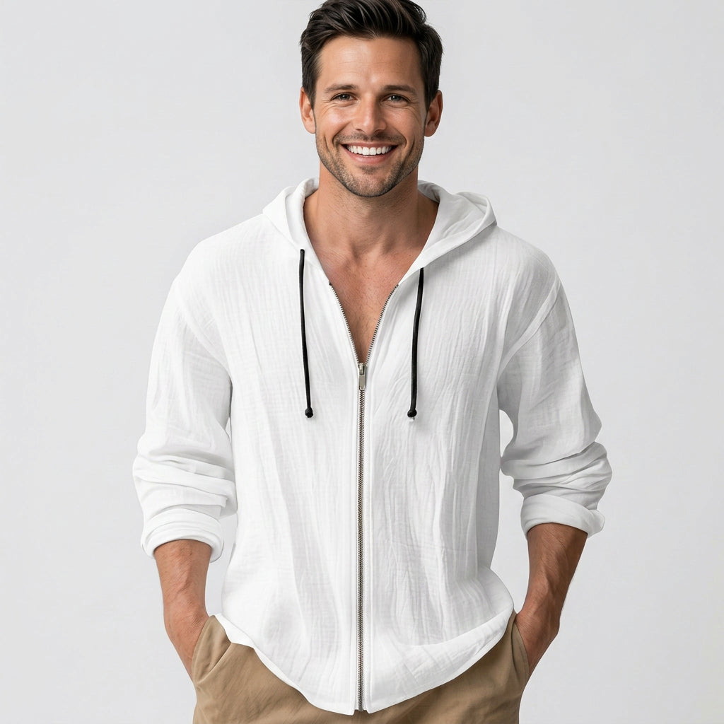 Men Zip Front Hoodie