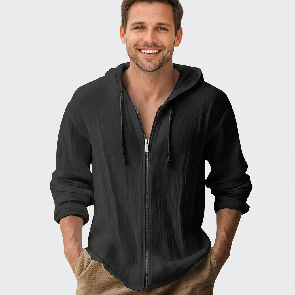 Men Zip Front Hoodie
