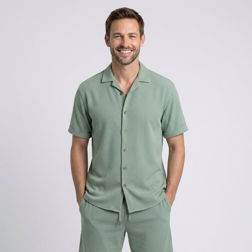 Men Short Sleeve Shirt Set