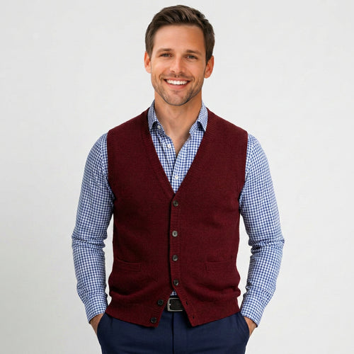 Men Button Knit Vest