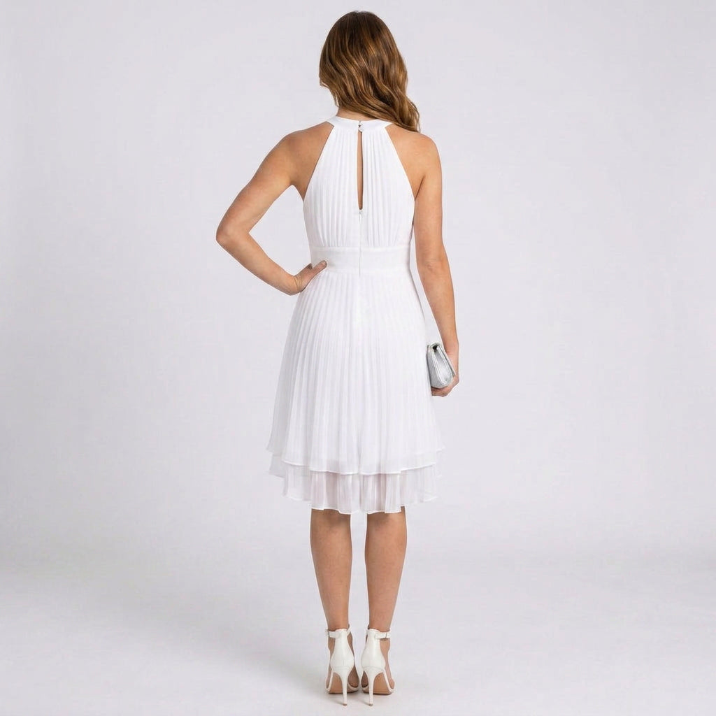 Women Halter Ruffle Dress