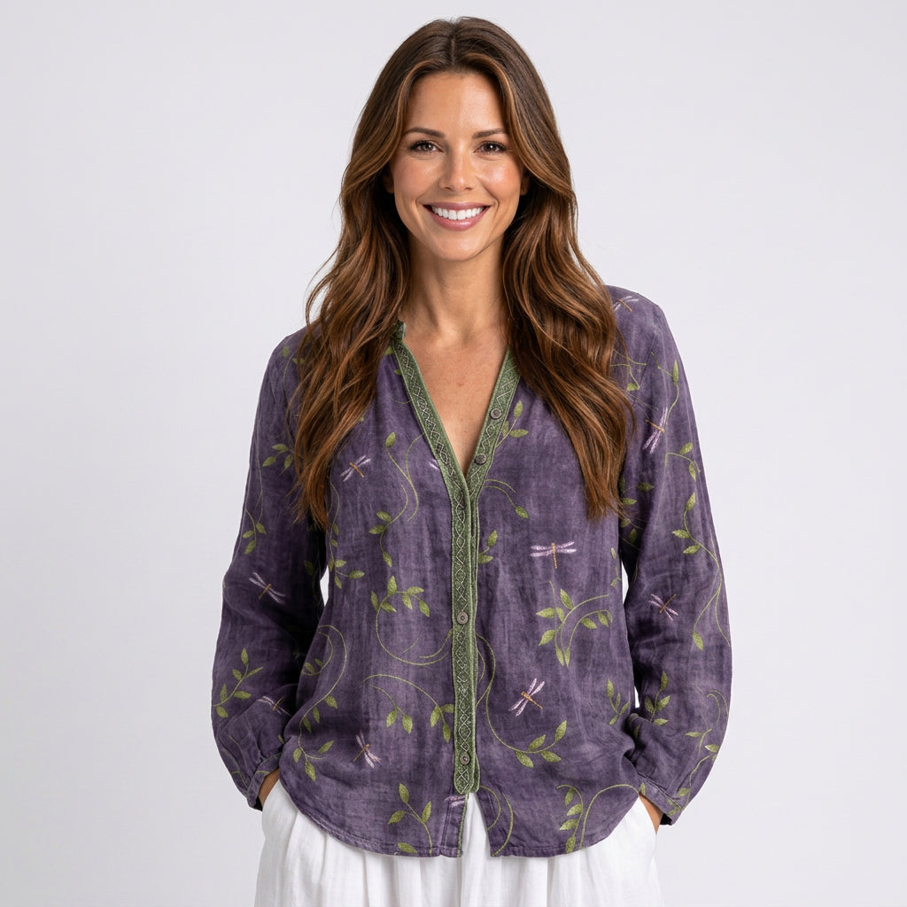 Women Floral Button Shirt