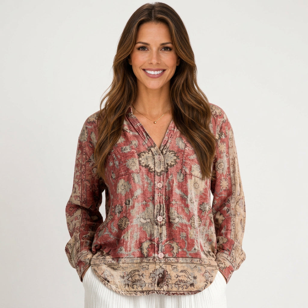 Women Floral Button Shirt