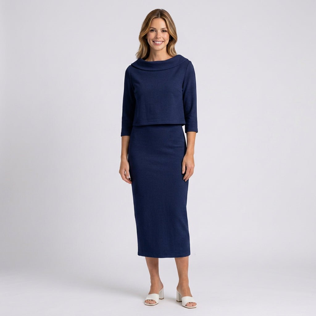 Two Piece Midi Skirt Set Women