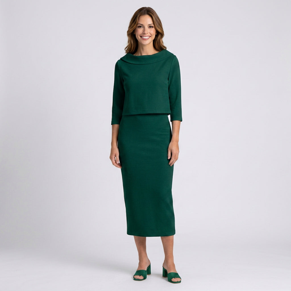 Two Piece Midi Skirt Set Women