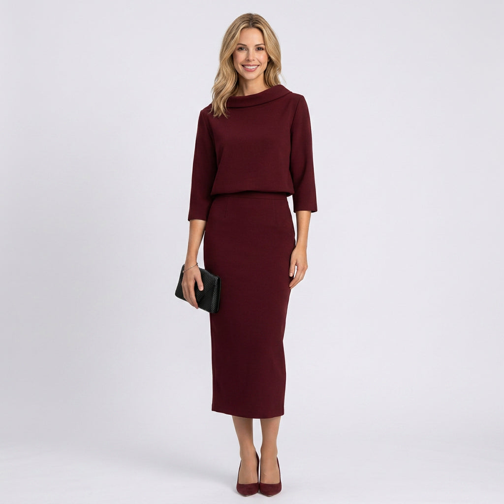 Two Piece Midi Skirt Set Women