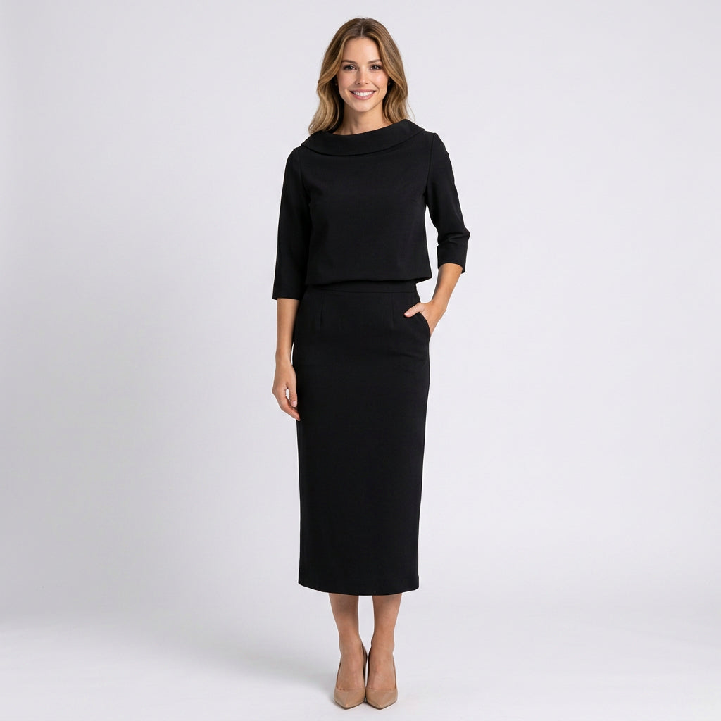 Two Piece Midi Skirt Set Women