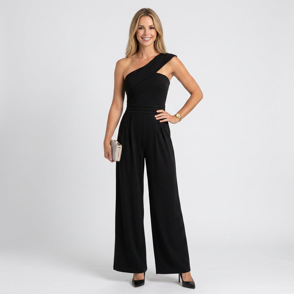One Shoulder Wide Leg Jumpsuit Women
