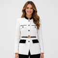 Belted Button Front Jacket Women