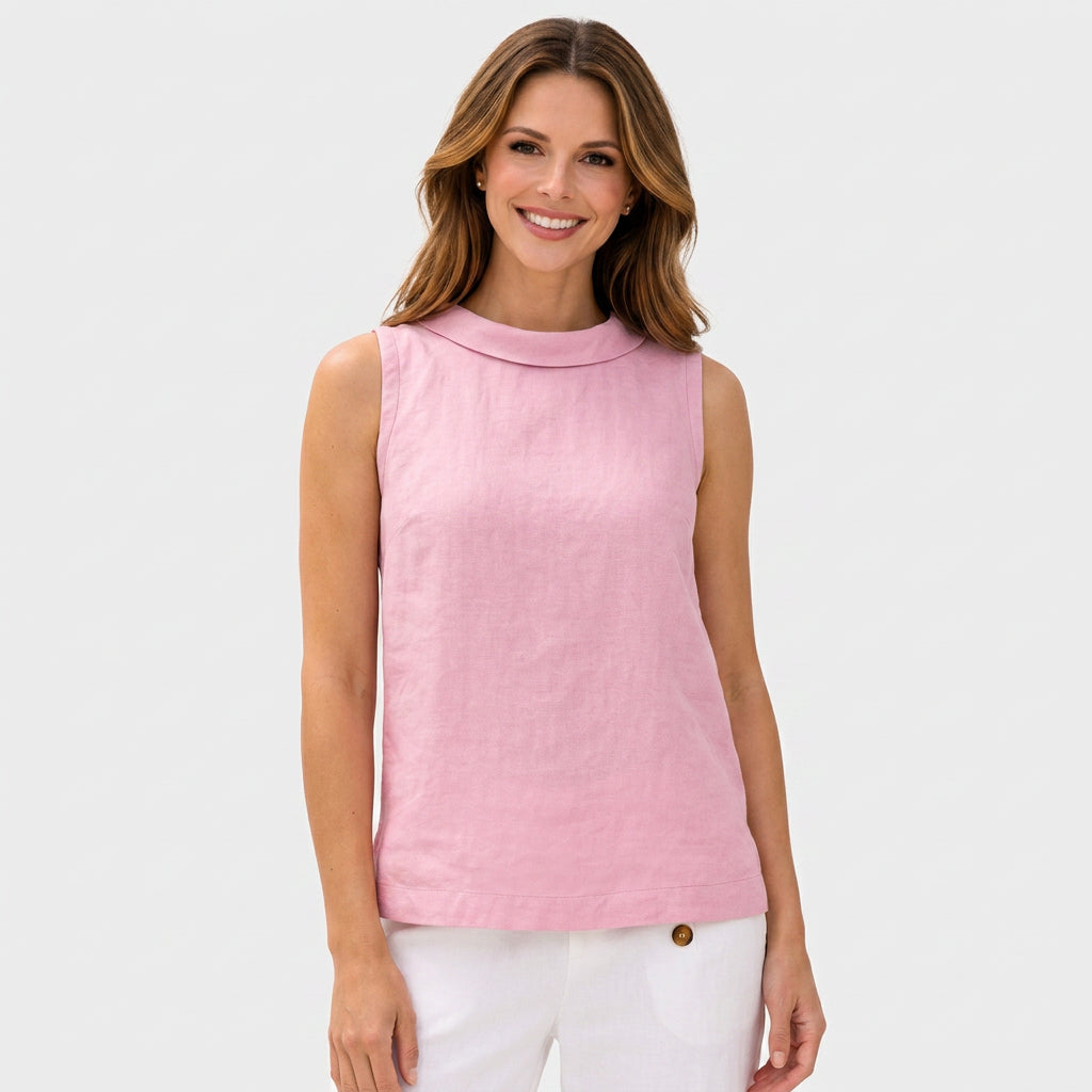 Sleeveless Mock Neck Blouse Women