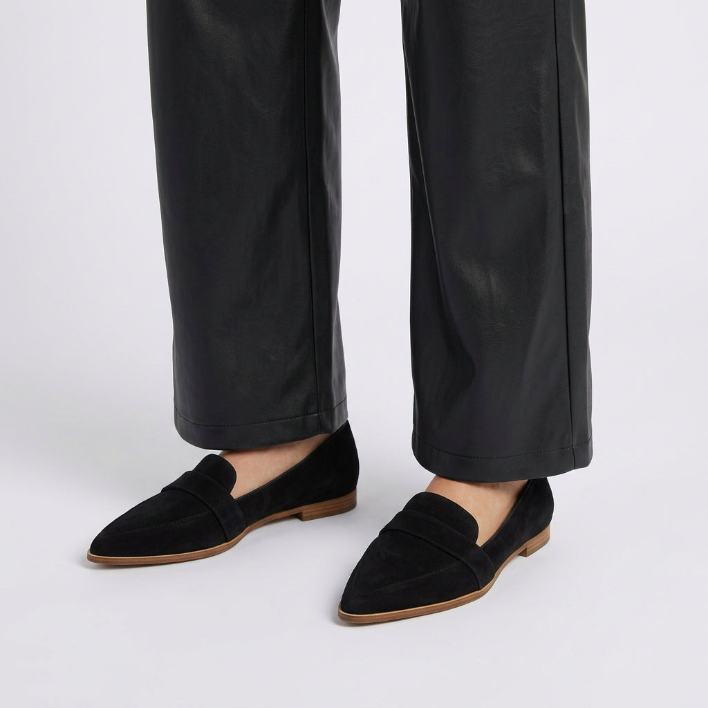 Women’s Pointed Toe Loafers Flat Slip On – Smart Casual Everyday Shoes