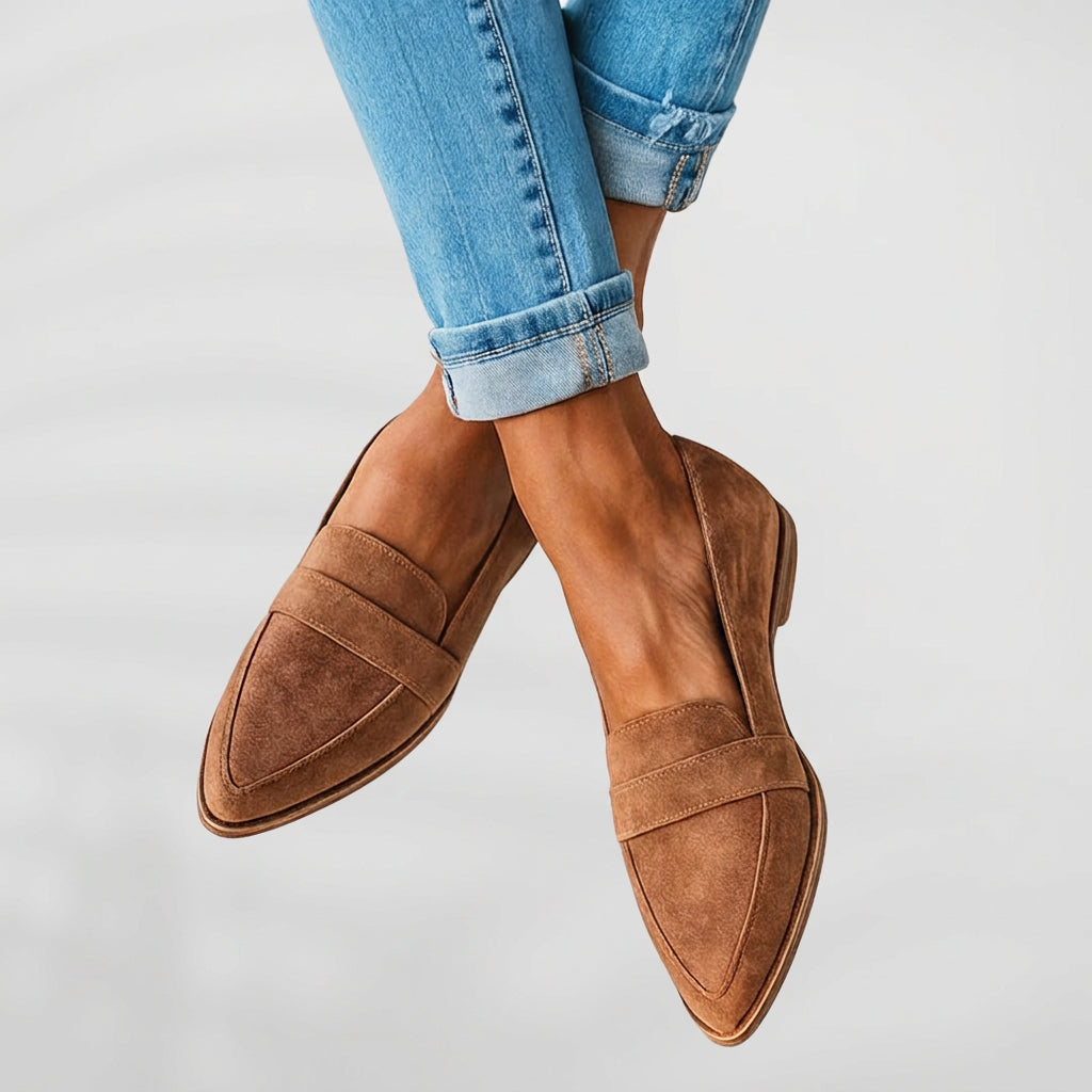 Women’s Pointed Toe Loafers Flat Slip On – Smart Casual Everyday Shoes