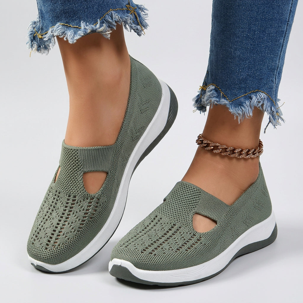 Women’s Slip On Knit Sneakers Lightweight Sole – Everyday Comfort Shoes